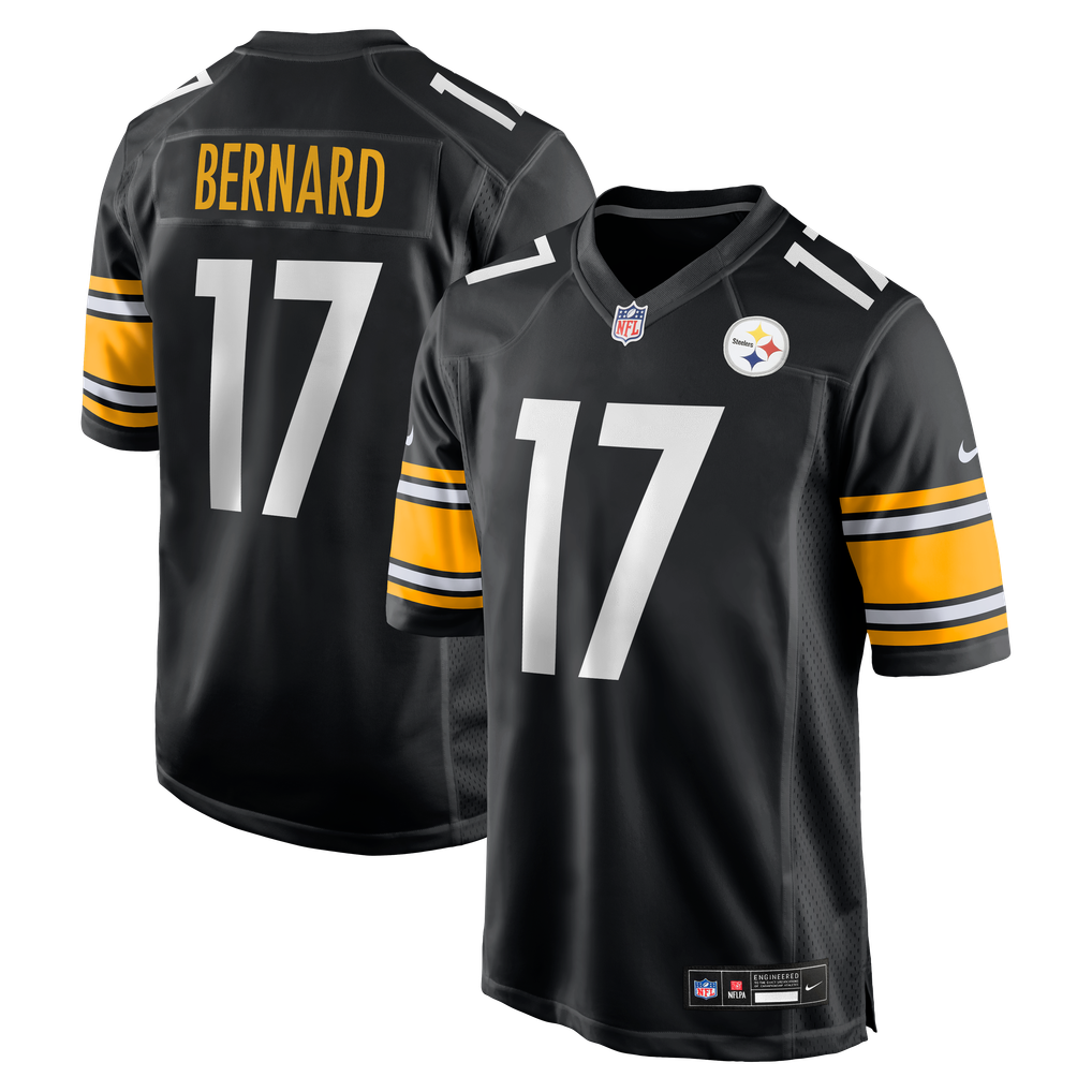 Men's Pittsburgh Steelers Germie Bernard Black Game Jersey