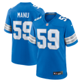 Men's Detroit Lions Giovanni Manu Blue Team Game Jersey