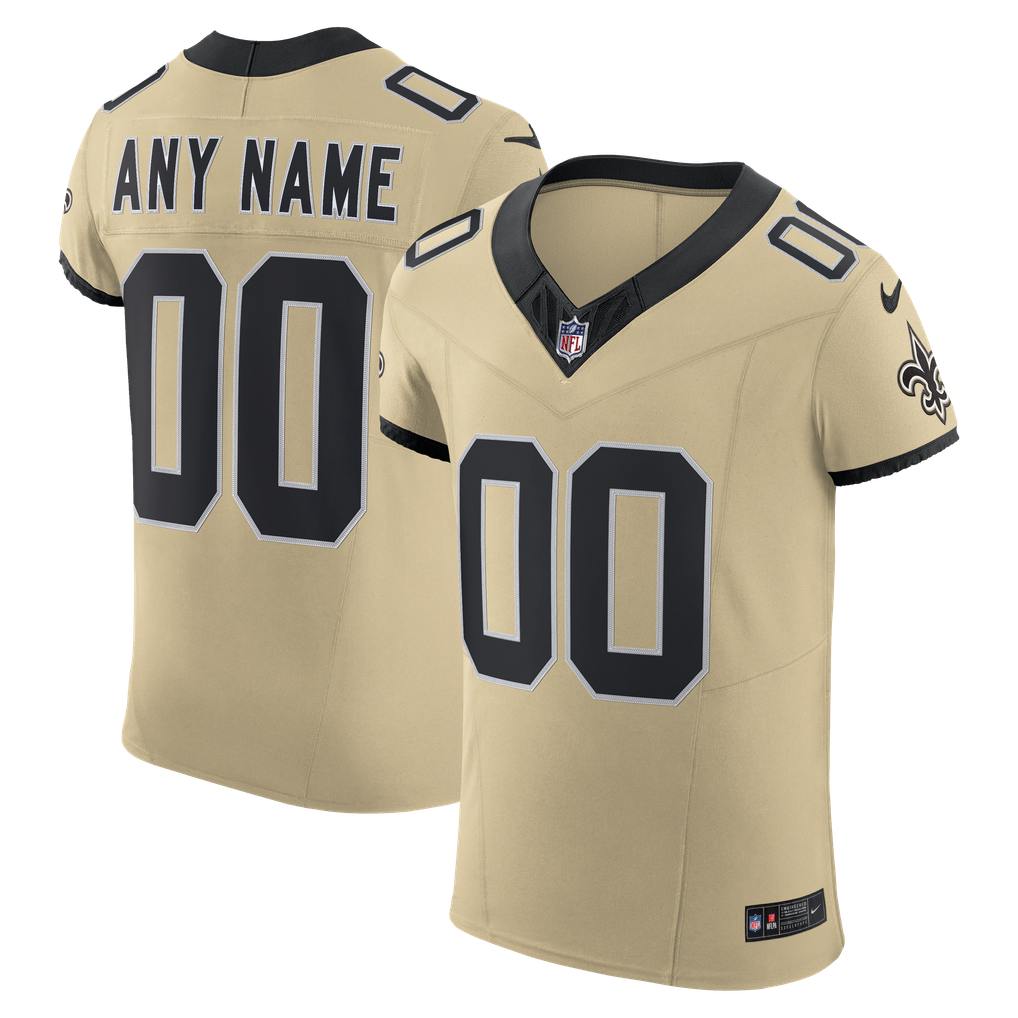 Men's New Orleans Saints Gold Alternate Vapor F.U.S.E. Elite Custom Jersey