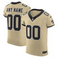 Men's New Orleans Saints Gold Alternate Vapor F.U.S.E. Elite Custom Jersey