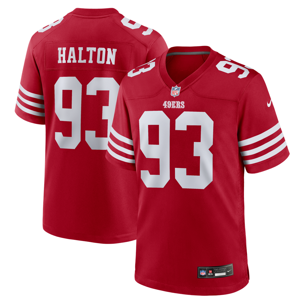 Men's San Francisco 49ers Gracen Halton Scarlet Team Game Jersey