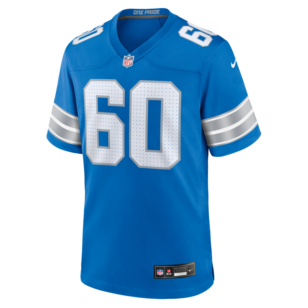 Men's Detroit Lions Graham Glasgow Blue Team Game Jersey