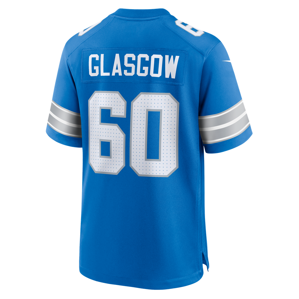 Men's Detroit Lions Graham Glasgow Blue Team Game Jersey