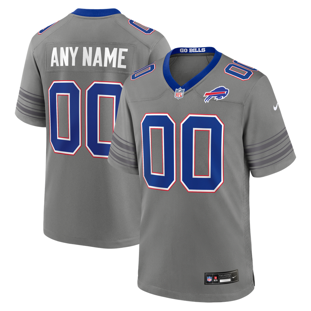 Men's Buffalo Bills Gray Nickel City Custom Game Jersey
