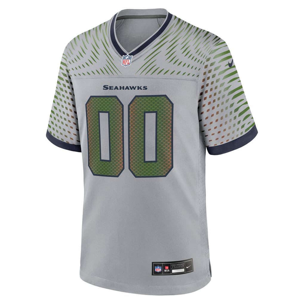 Men's Seattle Seahawks Gray Rivalries Collection Custom Game Jersey