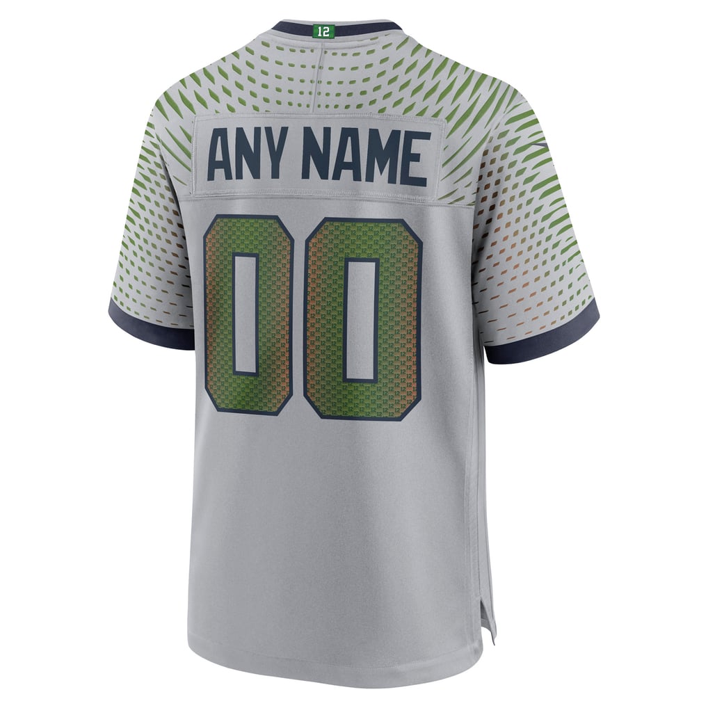 Men's Seattle Seahawks Gray Rivalries Collection Custom Game Jersey