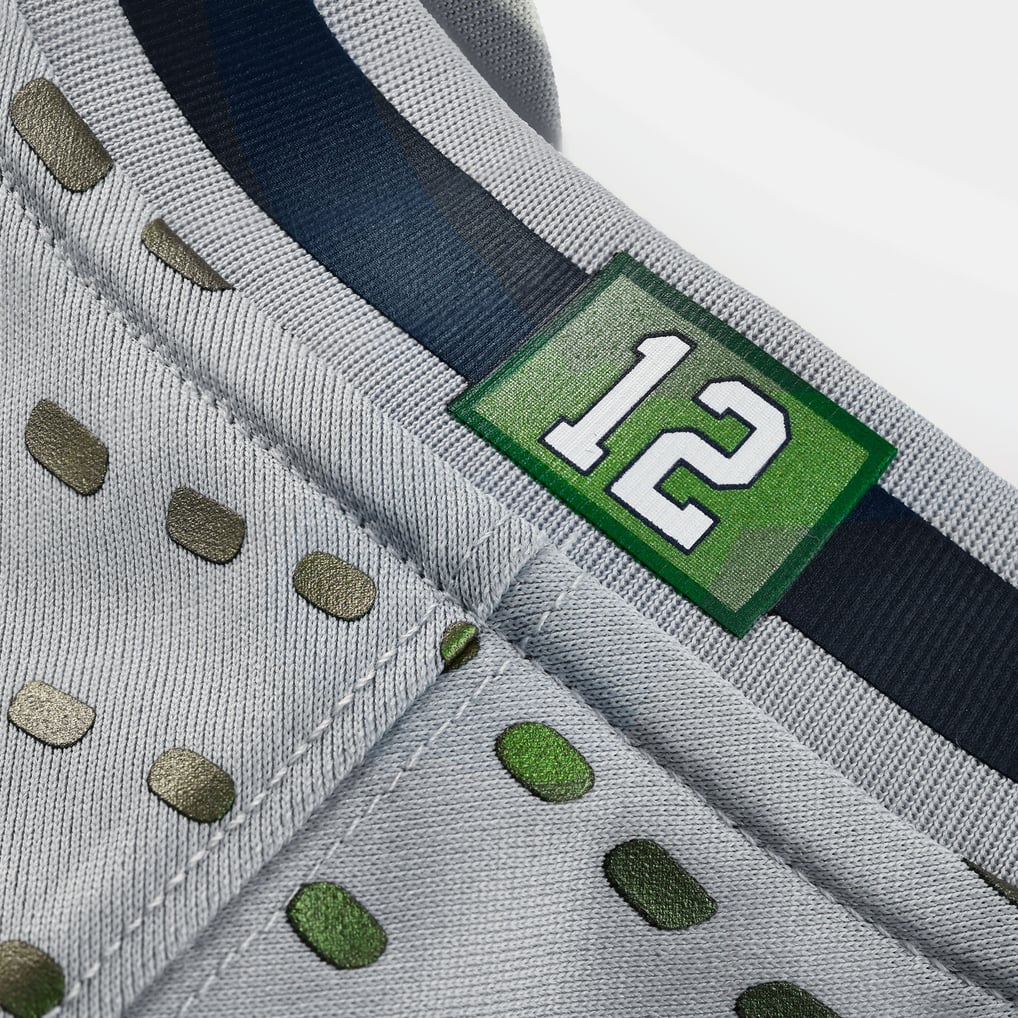 Men's Seattle Seahawks Gray Rivalries Collection Custom Game Jersey