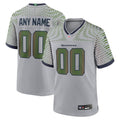 Men's Seattle Seahawks Gray Rivalries Collection Custom Game Jersey