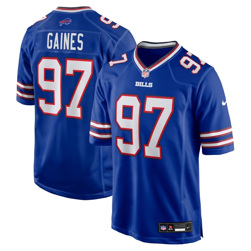 Men's Buffalo Bills Greg Gaines Royal Team Game Jersey