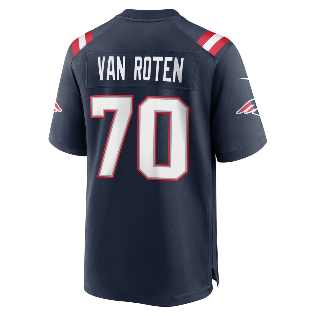 Men's New England Patriots Greg Van Roten Navy Team Game Jersey