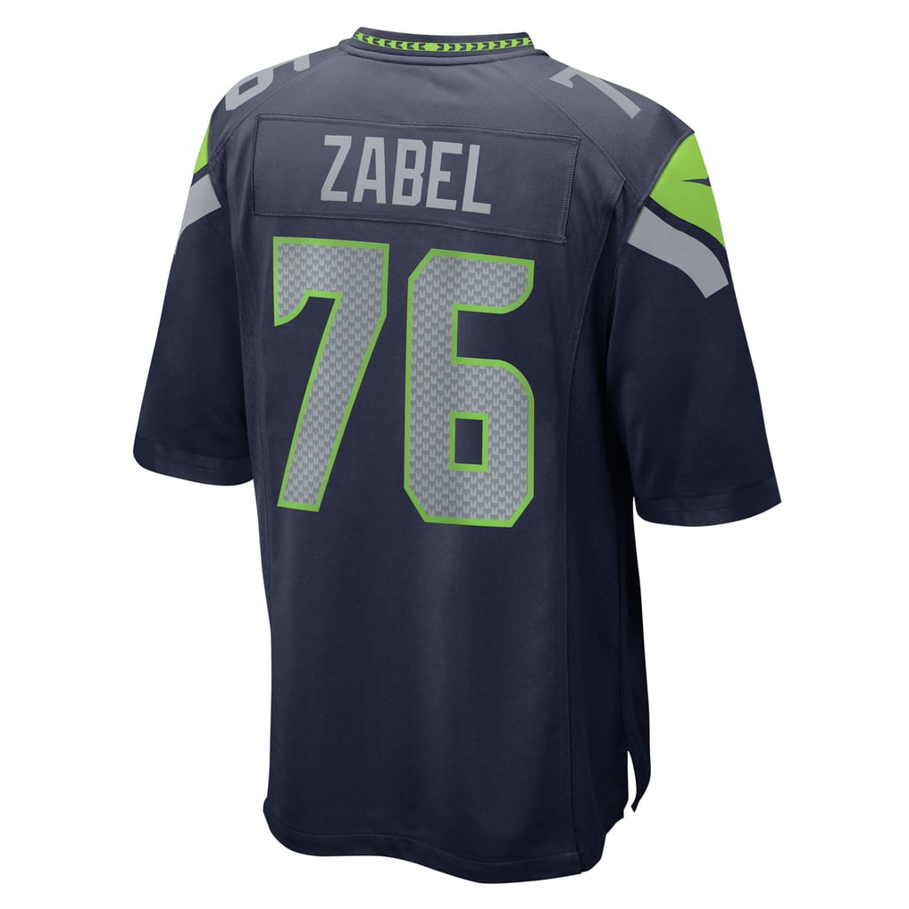 Men's Seattle Seahawks Grey Zabel College Navy Team Game Jersey