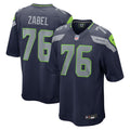 Men's Seattle Seahawks Grey Zabel Navy Team Game Jersey