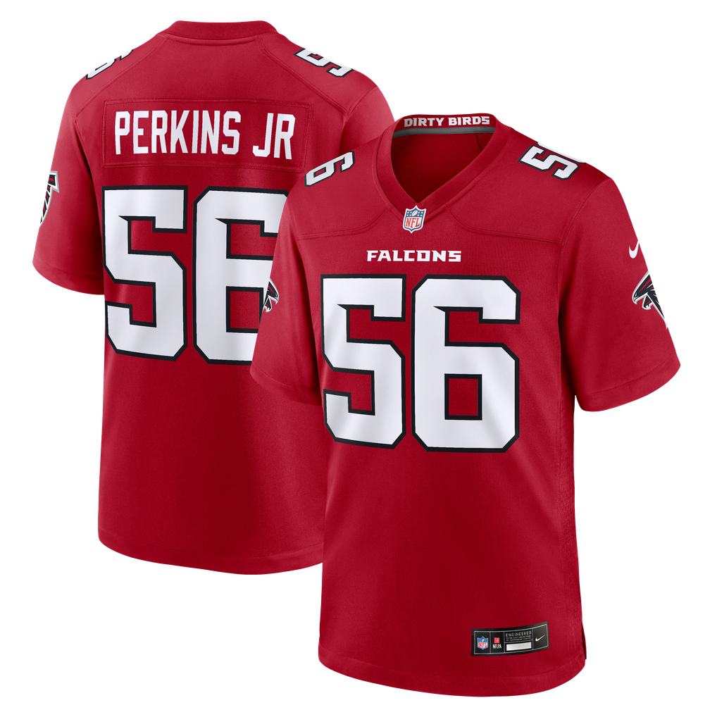 Men's Atlanta Falcons Harold Perkins Jr Red Team Game Jersey
