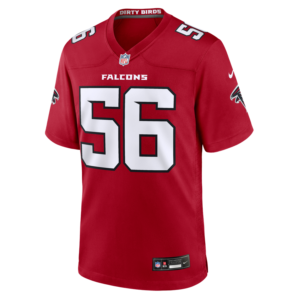 Men's Atlanta Falcons Harold Perkins Jr Red Team Game Jersey