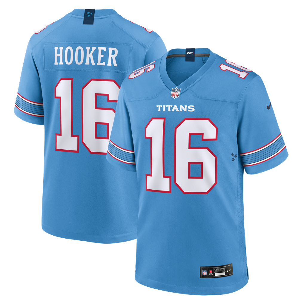 Men's Tennessee Titans Hendon Hooker Light Blue Team Game Jersey