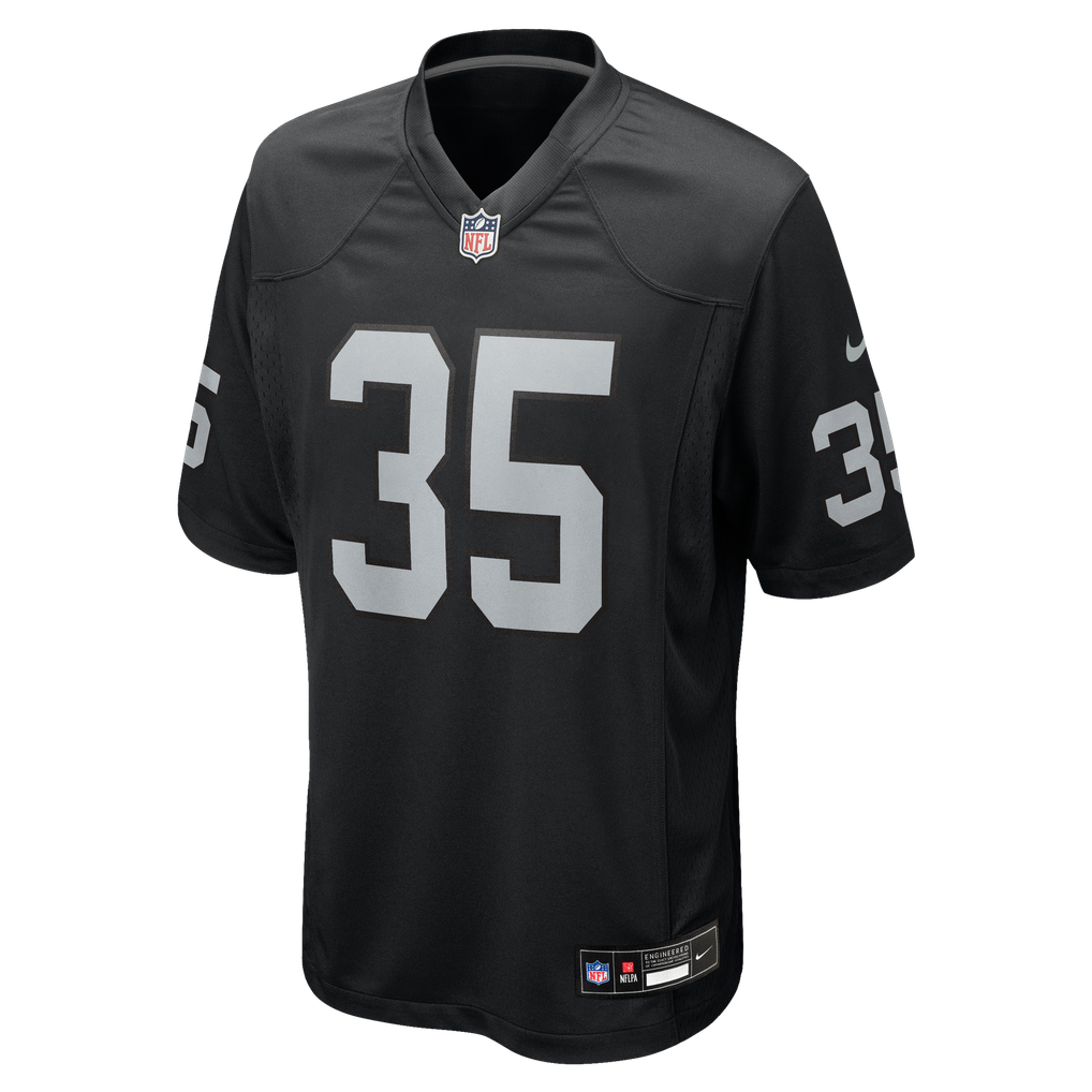 Men's Las Vegas Raiders Hezekiah Masses Black Team Game Jersey