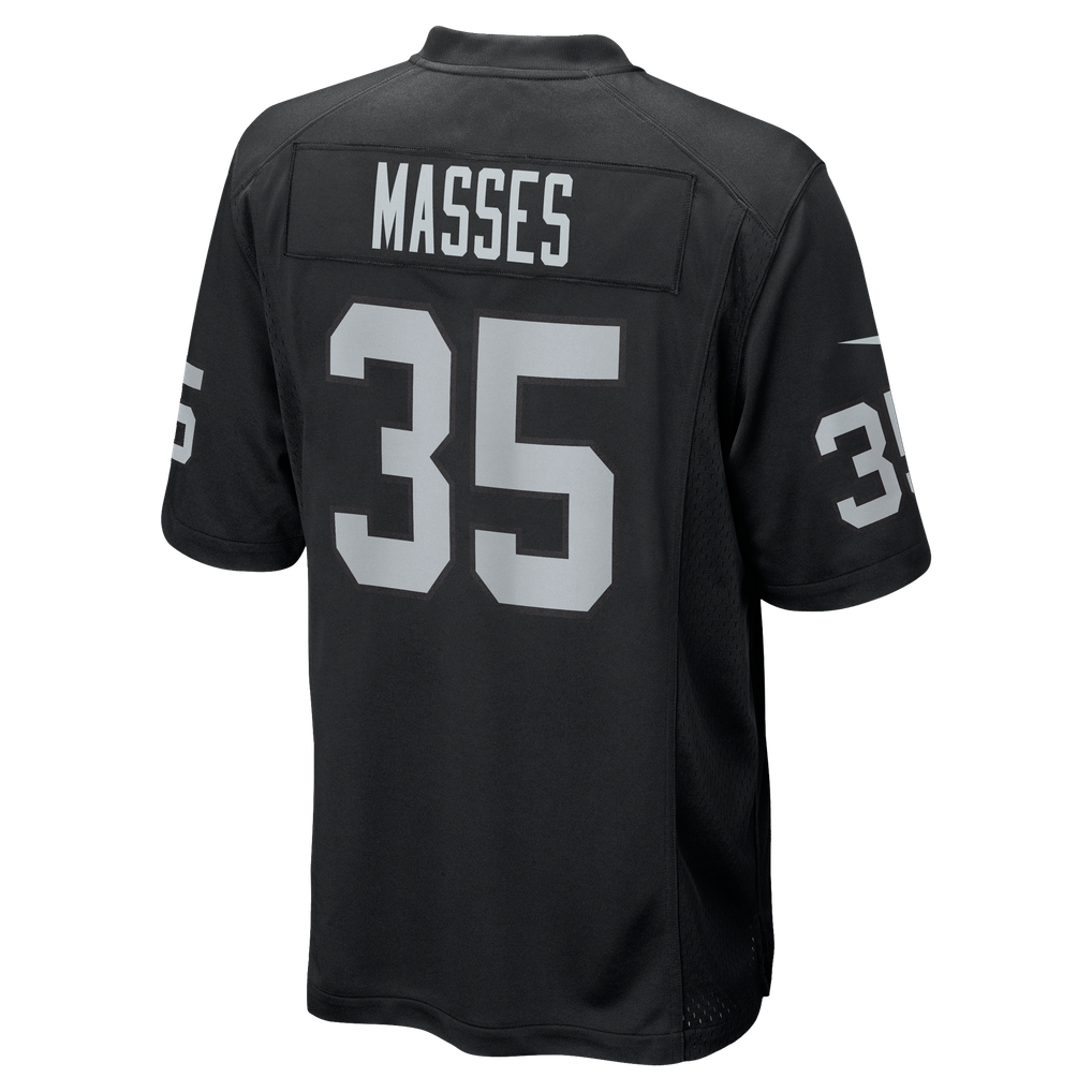 Men's Las Vegas Raiders Hezekiah Masses Black Team Game Jersey