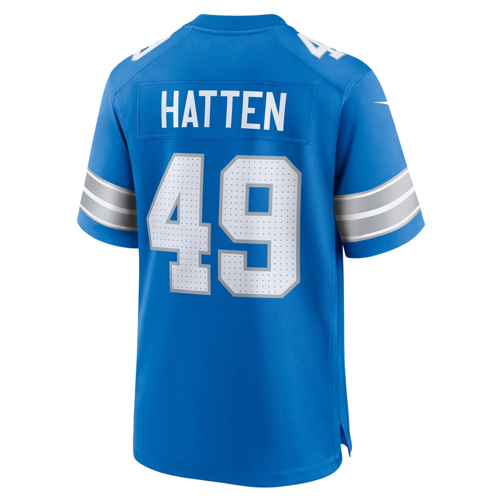 Men's Detroit Lions Hogan Hatten Blue Game Jersey
