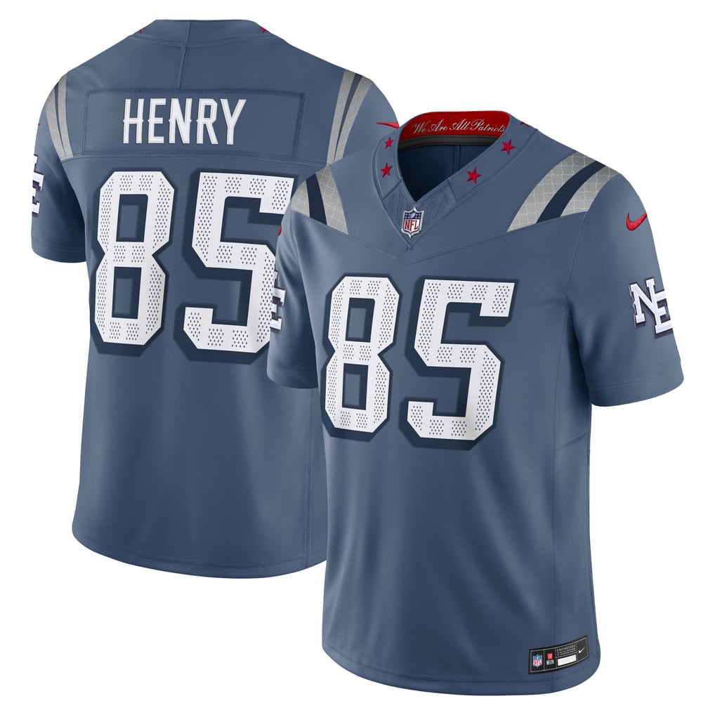 Men's New England Patriots Hunter Henry Blue Rivalries Collection Stitched Limited Jersey