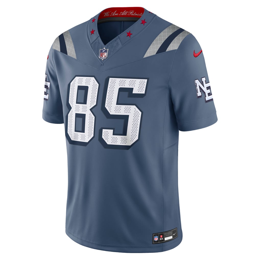Men's New England Patriots Hunter Henry Blue Rivalries Collection Stitched Limited Jersey