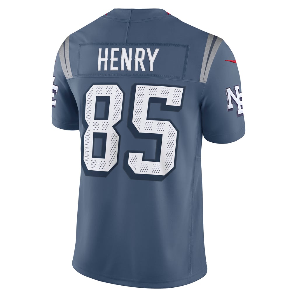 Men's New England Patriots Hunter Henry Blue Rivalries Collection Stitched Limited Jersey