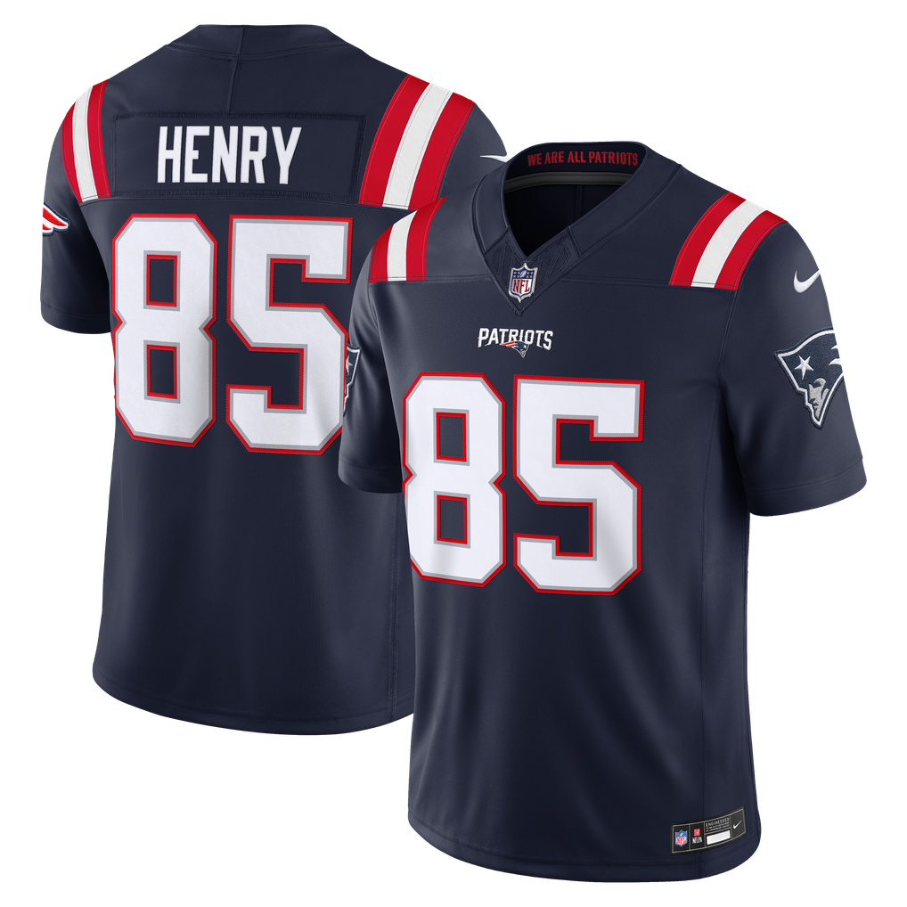 Men's New England Patriots Hunter Henry Navy Team Vapor F.U.S.E. Stitched Limited Jersey