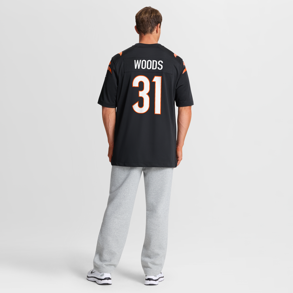 Men's Cincinnati Bengals Ickey Woods Black Retired Player Game Jersey