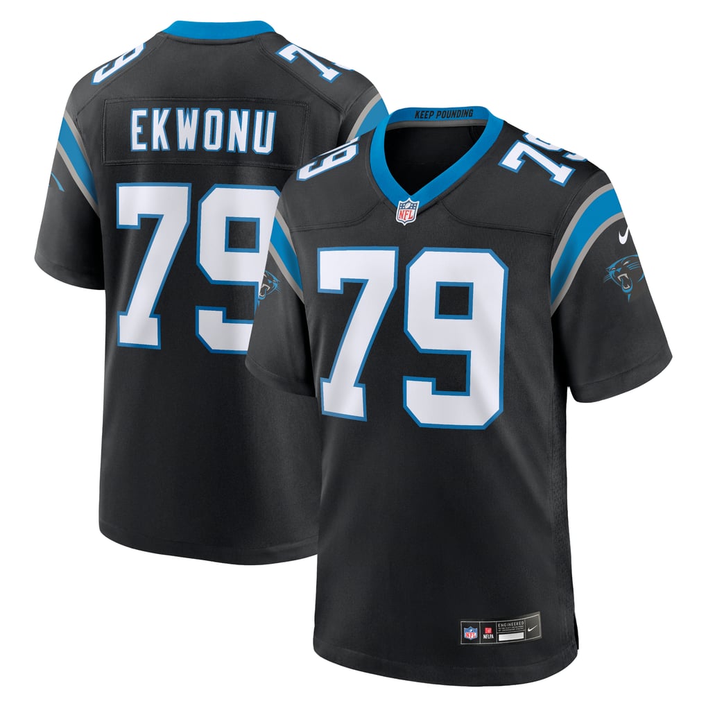 Men's Carolina Panthers Ikem Ekwonu Black Game Jersey