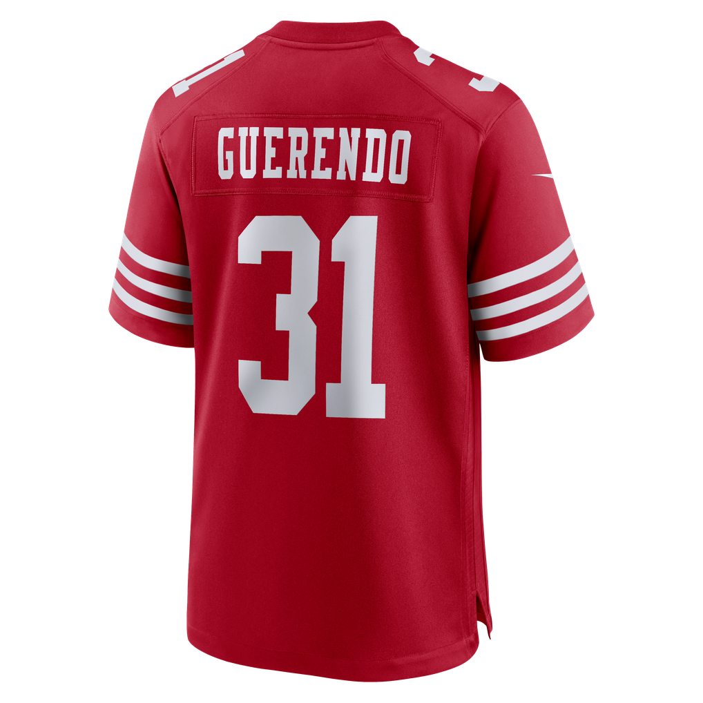 Men's San Francisco 49ers Isaac Guerendo Scarlet Game Jersey