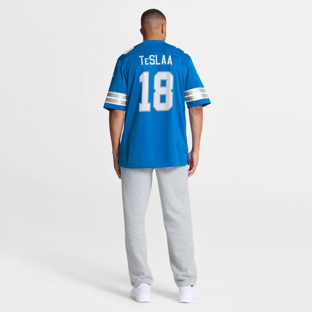 Men's Detroit Lions Isaac TeSlaa Blue Game Player Jersey