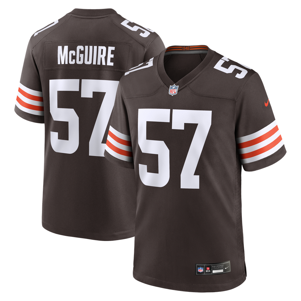 Men's Cleveland Browns Isaiah McGuire Brown Team Game Jersey