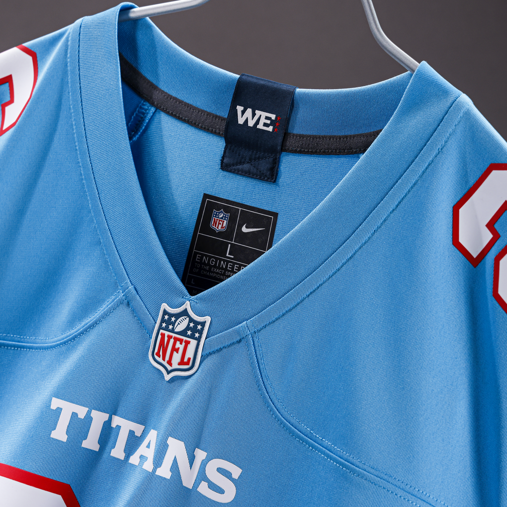 Men's Tennessee Titans Isaiah Oliver Light Blue Team Game Jersey