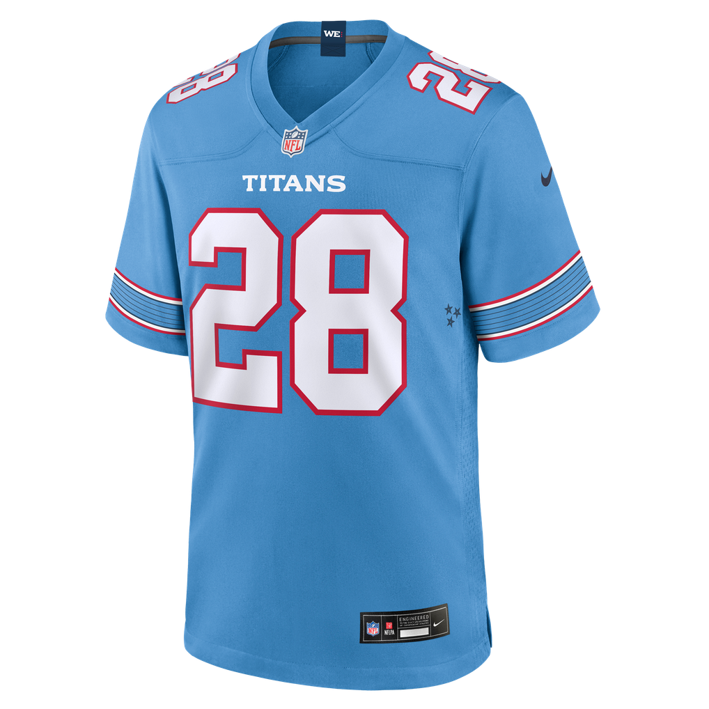 Men's Tennessee Titans Isaiah Oliver Light Blue Team Game Jersey