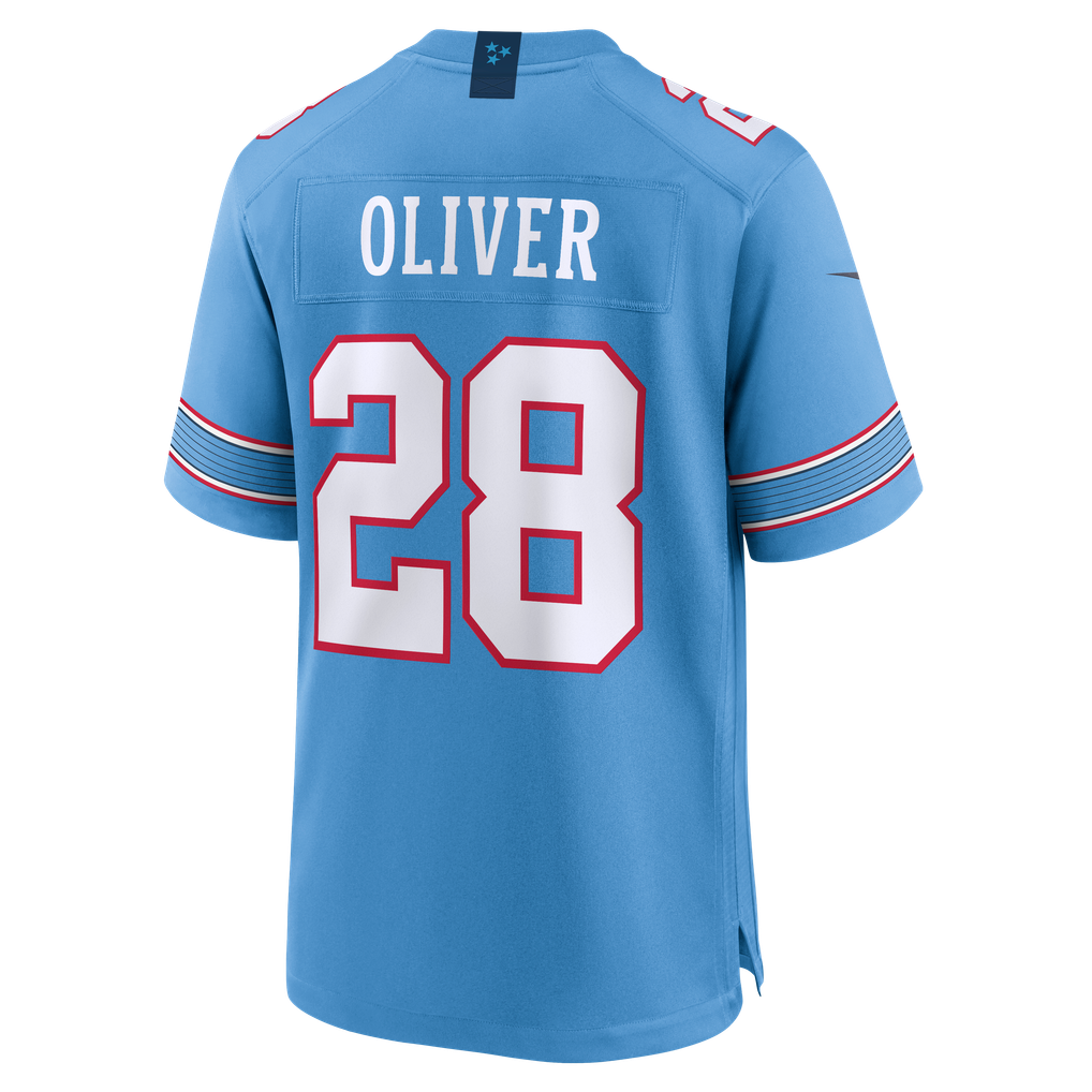 Men's Tennessee Titans Isaiah Oliver Light Blue Team Game Jersey