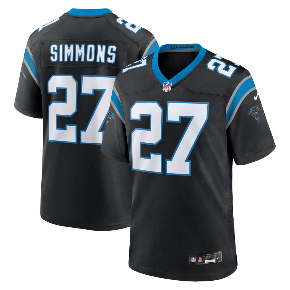 Men's Carolina Panthers Isaiah Simmons Black Team Game Jersey