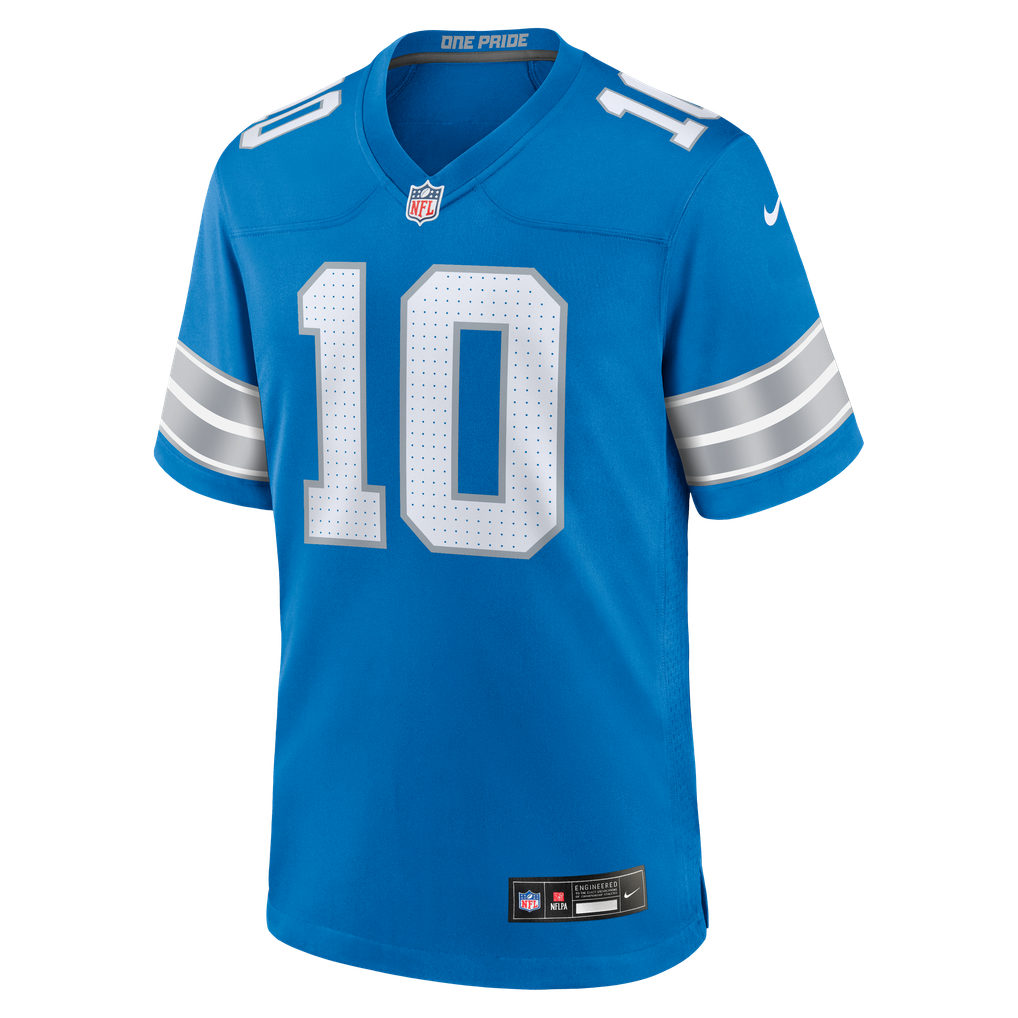 Men's Detroit Lions Isiah Pacheco Blue Team Game Jersey