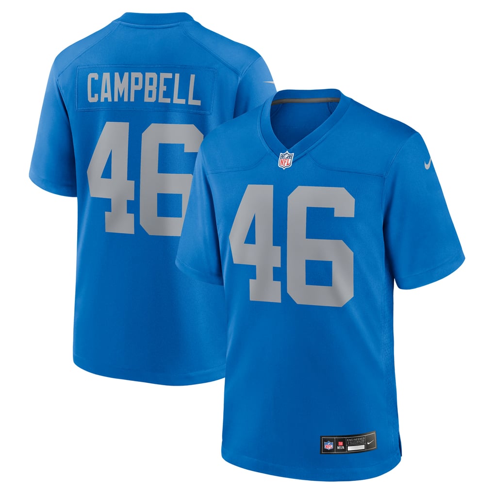 Men's Detroit Lions Jack Campbell Blue Alternate Game Jersey