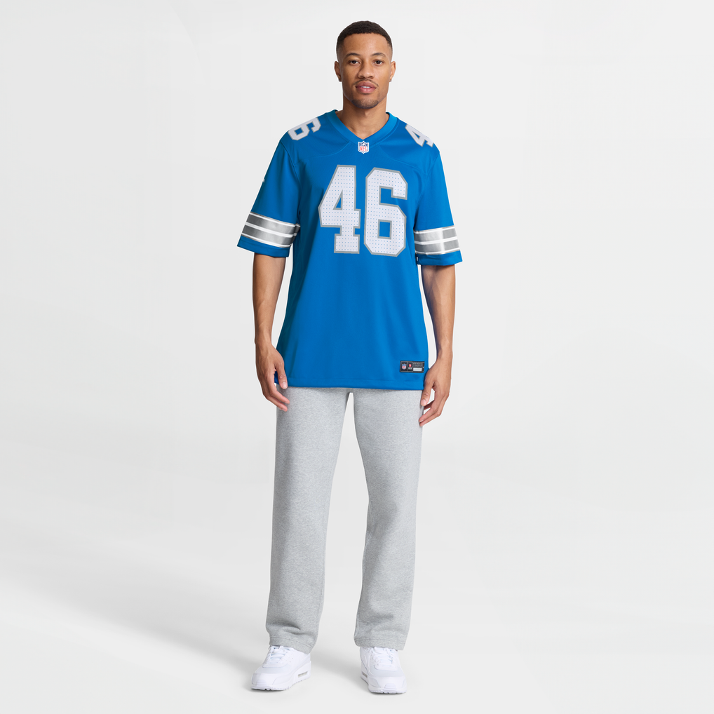 Men's Detroit Lions Jack Campbell Blue Game Jersey