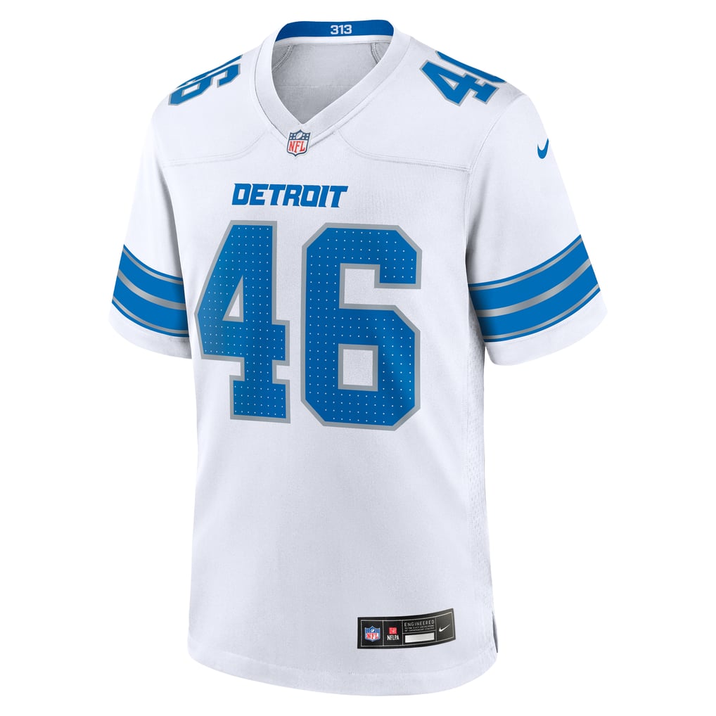 Men's Detroit Lions Jack Campbell White Game Jersey