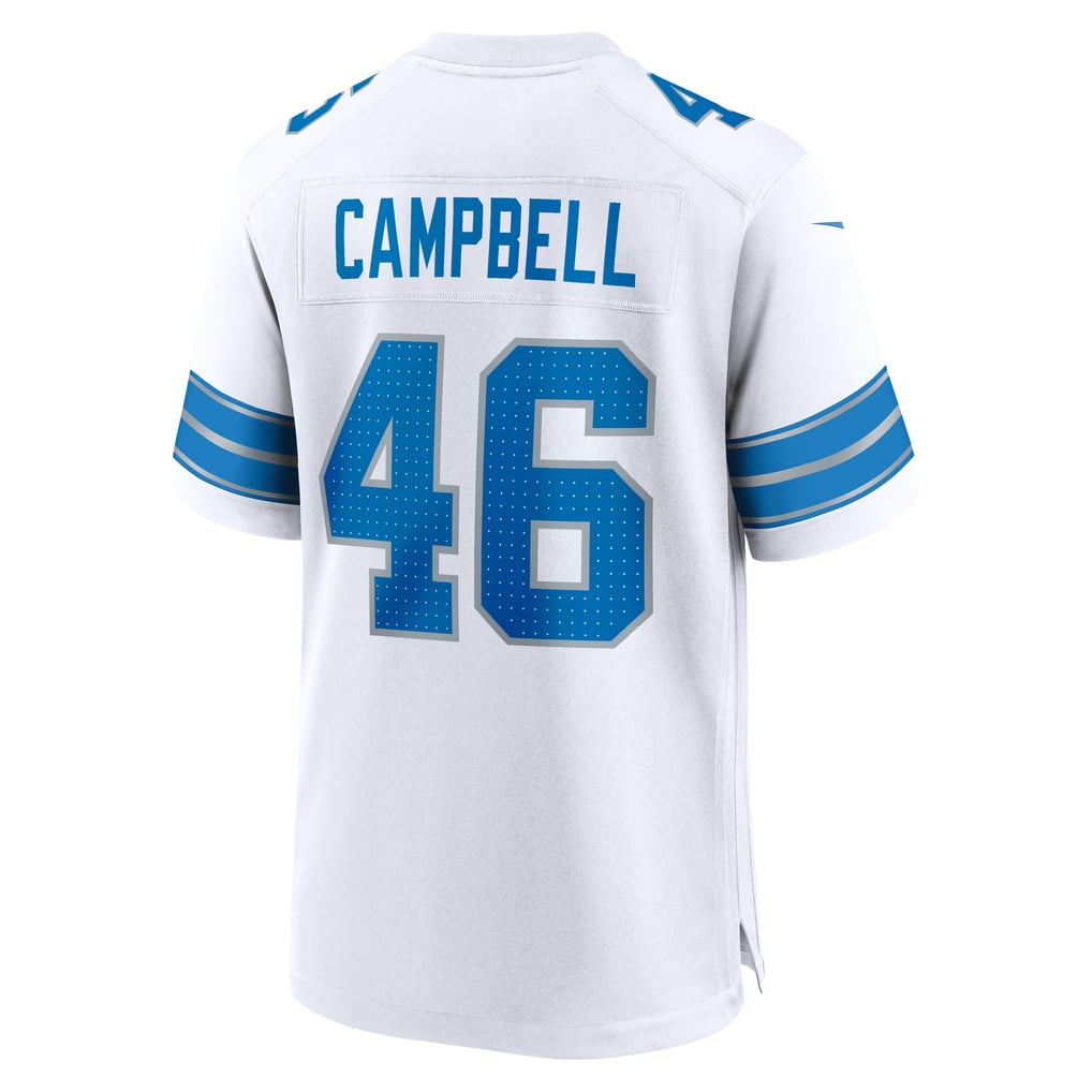 Men's Detroit Lions Jack Campbell White Game Jersey