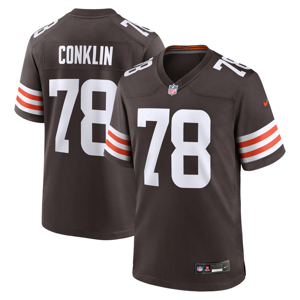 Men's Cleveland Browns Jack Conklin Brown Game Player Jersey