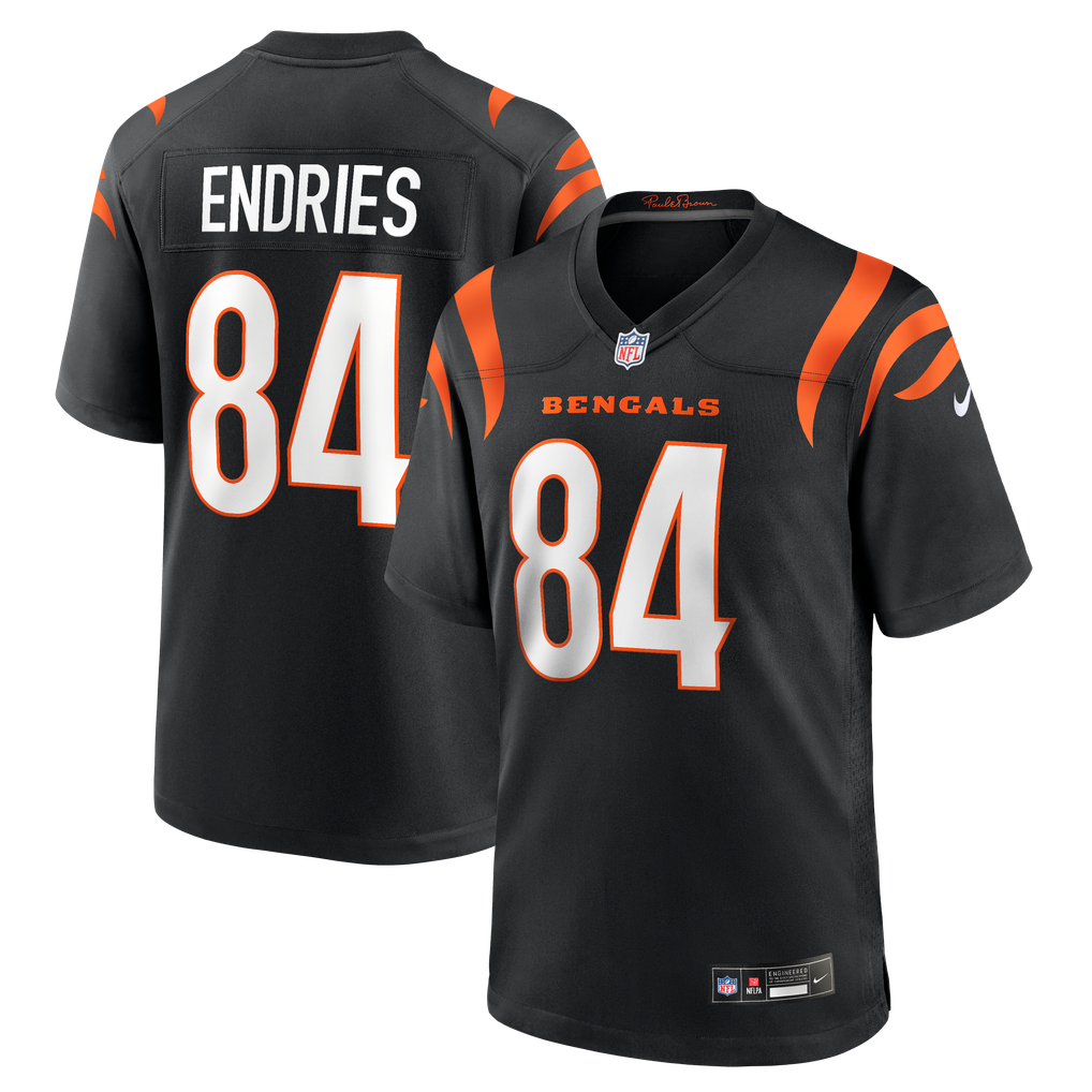 Men's Cincinnati Bengals Jack Endries Black Team Game Jersey
