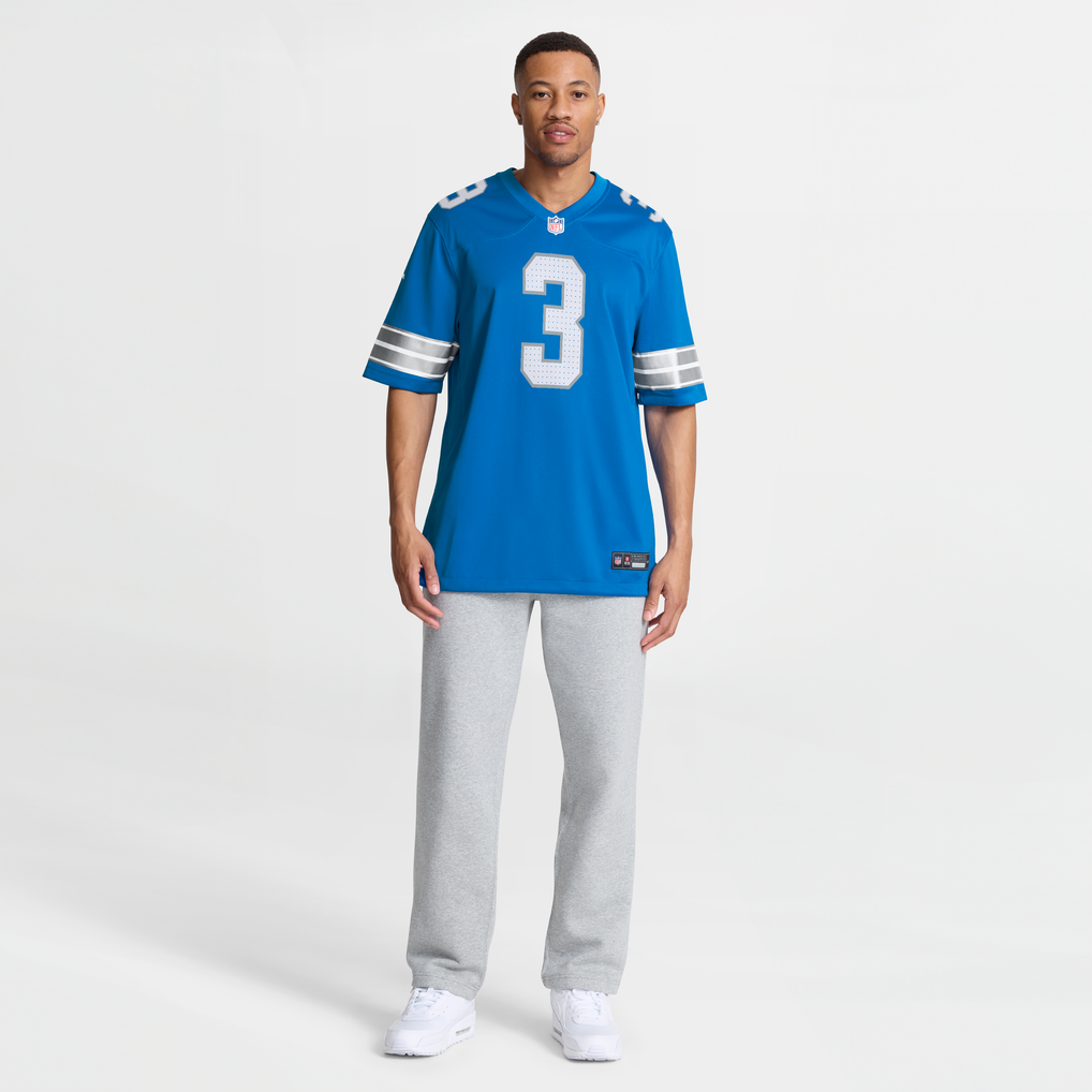 Men's Detroit Lions Jack Fox Blue Team Game Jersey