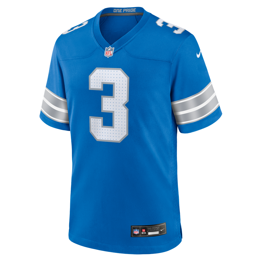 Men's Detroit Lions Jack Fox Blue Team Game Jersey