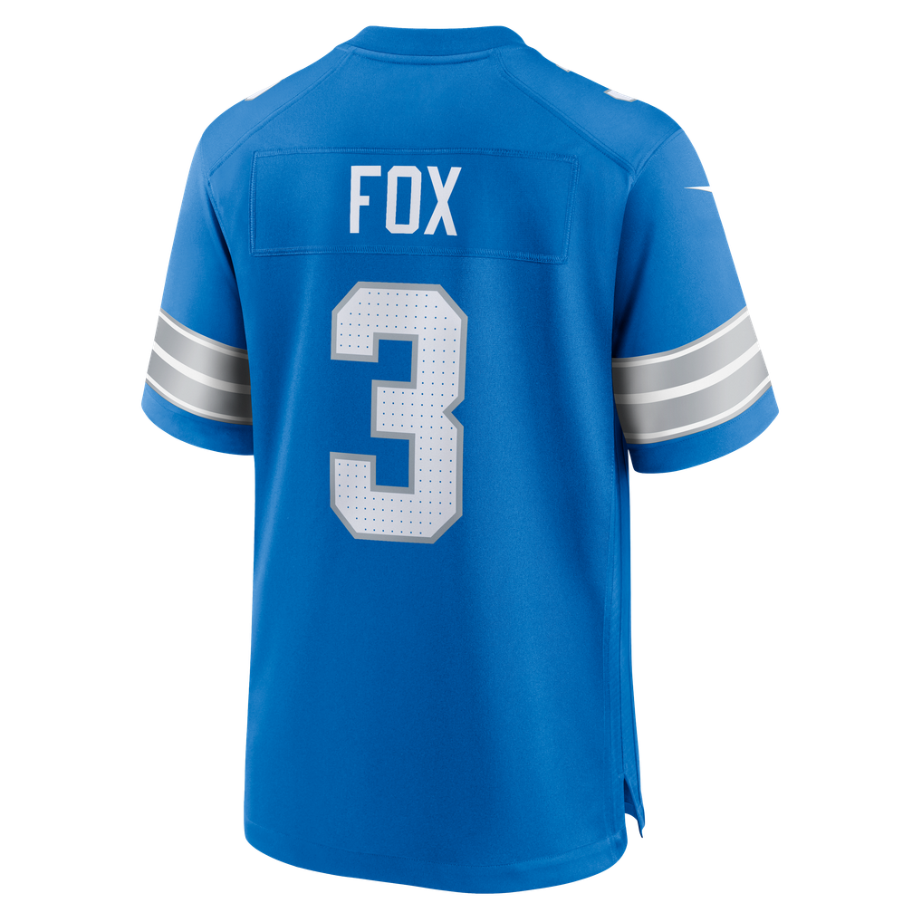 Men's Detroit Lions Jack Fox Blue Team Game Jersey
