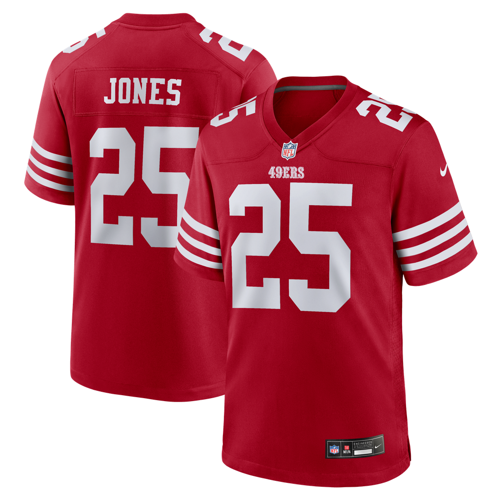Men's San Francisco 49ers Jack Jones Scarlet Team Game Jersey