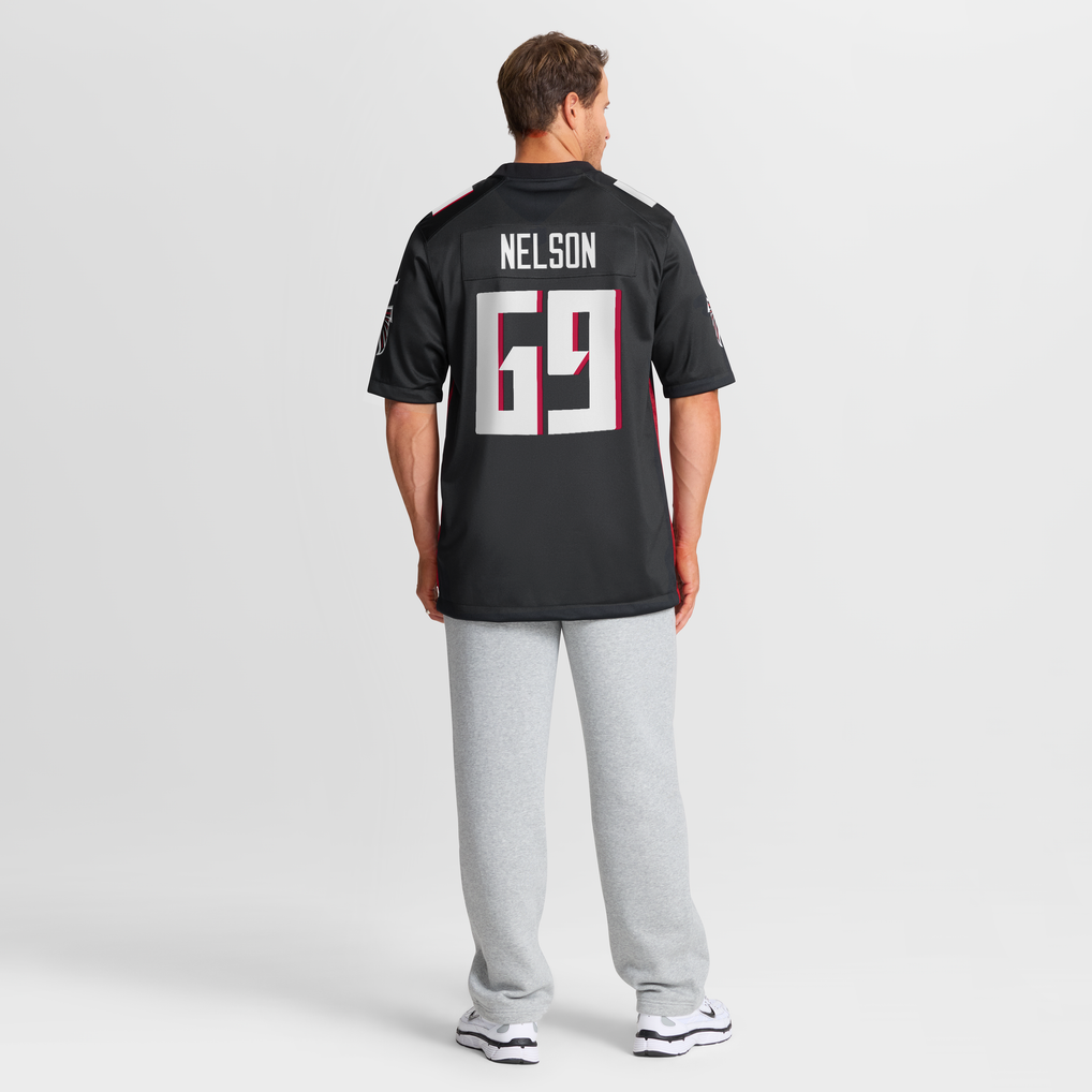 Men's Atlanta Falcons Jack Nelson Black Team Game Jersey