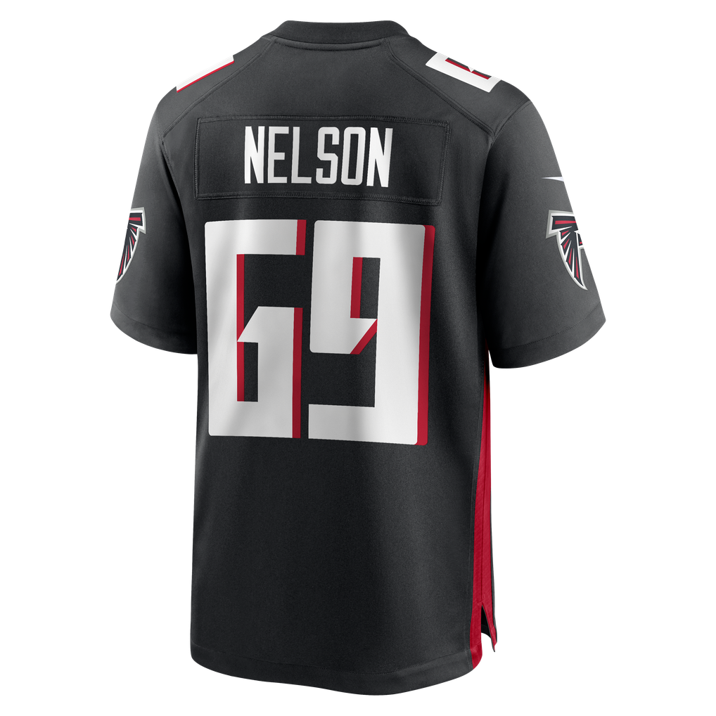 Men's Atlanta Falcons Jack Nelson Black Team Game Jersey