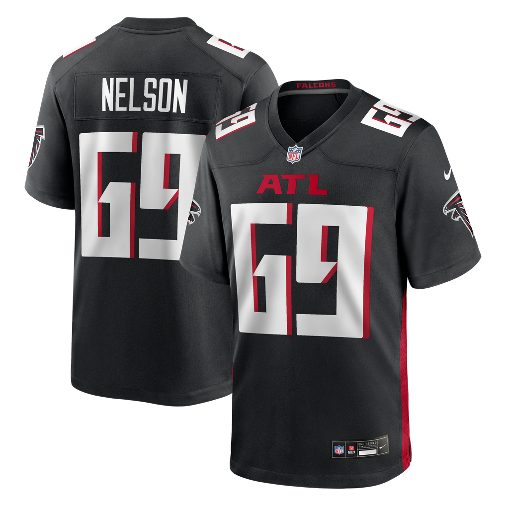 Men's Atlanta Falcons Jack Nelson Black Team Game Jersey