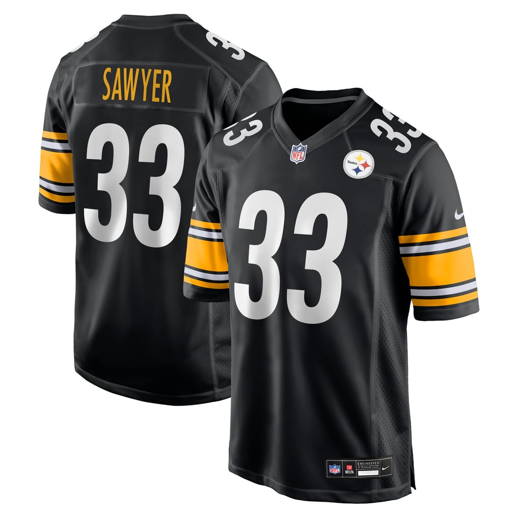 Men's Pittsburgh Steelers Jack Sawyer Black Team Game Jersey